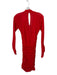 Anthropologie Size S Bright red Polyester Long Sleeve V Neck Gathered Side Dress Bright red / S