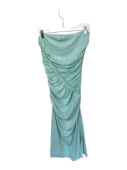 Celandine Size M Sea Green Modal Blend Strapless Gathered Side Maxi Dress Sea Green / M