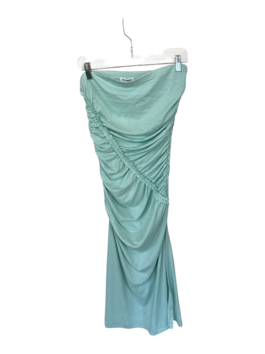 Celandine Size M Sea Green Modal Blend Strapless Gathered Side Maxi Dress Sea Green / M