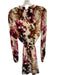 Vineet Bahl Size L Magenta & Tan Lycocell & Cotton Mock Neck Botanical Dress Magenta & Tan / L