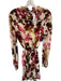 Vineet Bahl Size L Magenta & Tan Lycocell & Cotton Mock Neck Botanical Dress Magenta & Tan / L