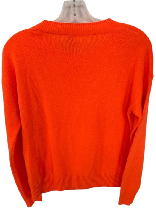 Nouveaux Size M Neon Orange Cashmere Long Sleeve Crew Neck Sweater Neon Orange / M