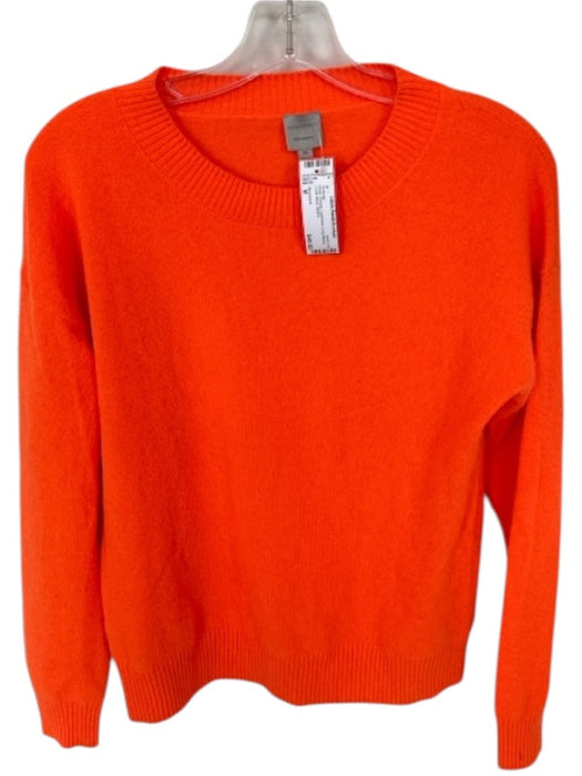 Nouveaux Size M Neon Orange Cashmere Long Sleeve Crew Neck Sweater Neon Orange / M