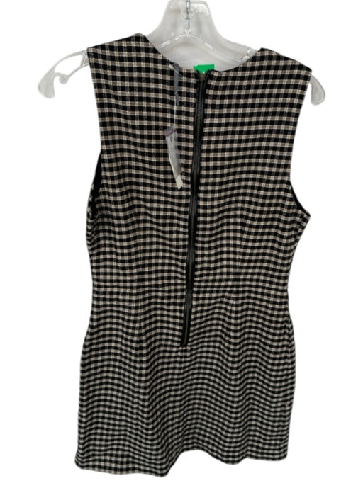 By Anthropologie Size M Tan & black Cotton Blend Sleeveless Checkered Dress Tan & black / M