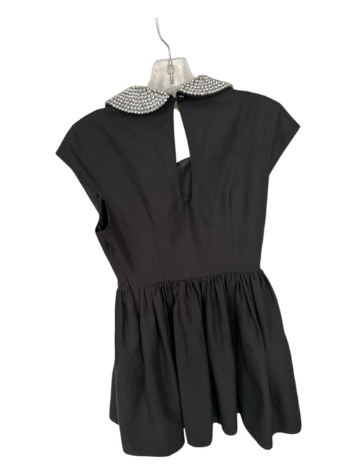 Kate Spade Size 6 Black & Silver Cotton & Silk Cap Sleeve Dress Black & Silver / 6