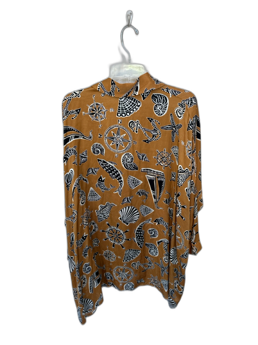 Corey lynn calter Size S Tan & black Viscose Blend Long Sleeve sea shell Dress Tan & black / S