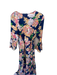 Maaji Size M Navy & Orange Viscose Long Sleeve Botanical Wrap Maxi Dress Navy & Orange / M