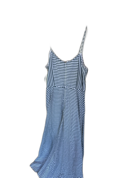 Mirth Size M Gray & White Cotton Spaghetti Strap Striped Back Zip Maxi Dress Gray & White / M