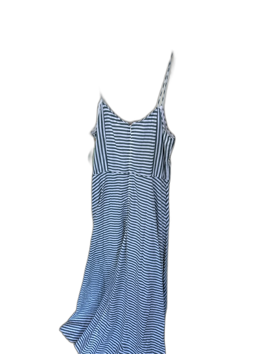 Mirth Size M Gray & White Cotton Spaghetti Strap Striped Back Zip Maxi Dress Gray & White / M