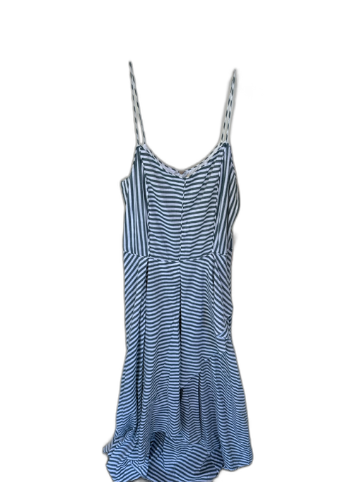 Mirth Size M Gray & White Cotton Spaghetti Strap Striped Back Zip Maxi Dress Gray & White / M