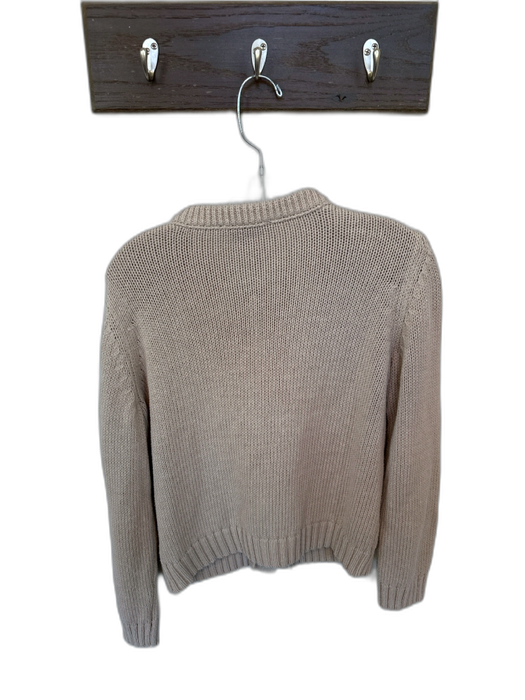 Zara Size M Taupe & Blue Cotton Argyle Knit Gold Hardware Cardigan Sweater Taupe & Blue / M