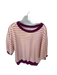 Pilcro Size XS Orange & Purple Cotton 3/4 Balloon Sleeve Striped Top Orange & Purple / XS