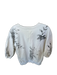 Pilcro Size XS Bone & Gray Cotton 3/4 Balloon Sleeve Birds Top Bone & Gray / XS