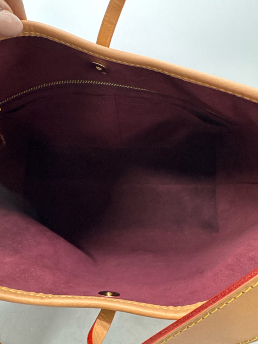 Louis Vuitton Brown Print Coated Canvas Monogram Shoulder Strap Tie Closure Bag