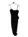 Black Halo Eve Size 6 Black Polyamid Spaghetti Strap Gathered Front Slit Gown Black / 6