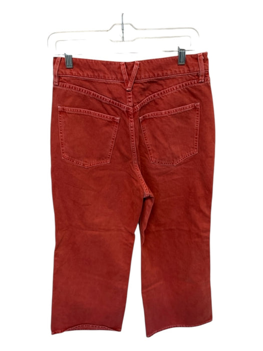 Veronica Beard Size 28 Red Cotton High Waist Wide Leg Jeans Red / 28