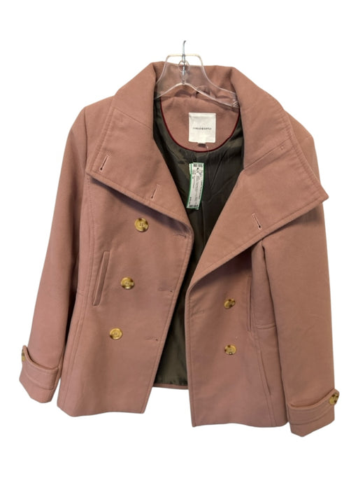 Thread & Supply Size M Mauve Polyester Blend Long Sleeve Buttons Long Coat Mauve / M