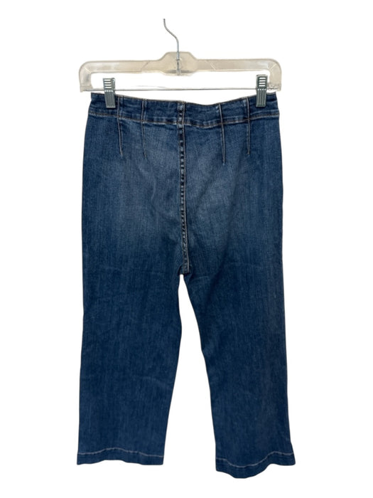 Ramy Brook Size 28 Med Dark Wash Cotton Blend High Waist Button Fly Jeans Med Dark Wash / 28