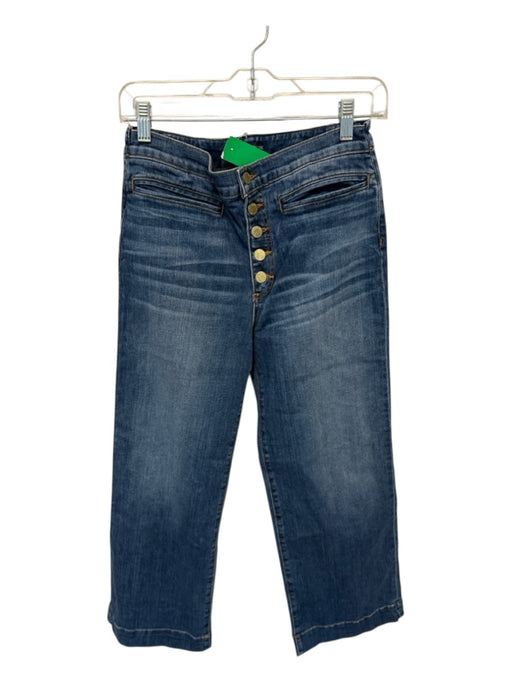 Ramy Brook Size 28 Med Dark Wash Cotton Blend High Waist Button Fly Jeans Med Dark Wash / 28
