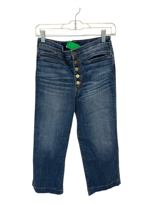 Ramy Brook Size 28 Med Dark Wash Cotton Blend High Waist Button Fly Jeans Med Dark Wash / 28