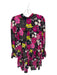 Jude Connally Size XS Navy & Magenta Nylon Blend Long Sleeve Botanical Dress Navy & Magenta / XS