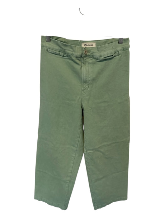 Madewell Size 29 Sage green Cotton Blend High Waist Wide Leg Cropped Pants Sage green / 29