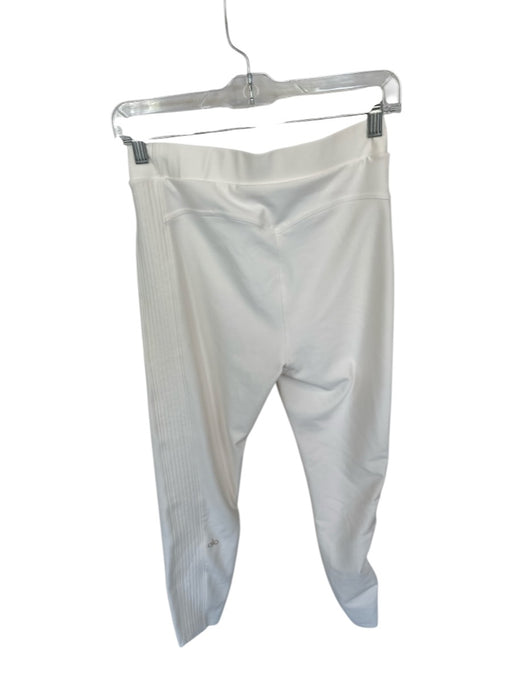 Alo Size M Off White Polyester Blend Pleat Detail Elastic Waist Leggings Off White / M