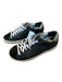 P448 Shoe Size 37 Black & White Leather Metallic Accent Athletic Sneakers Black & White / 37