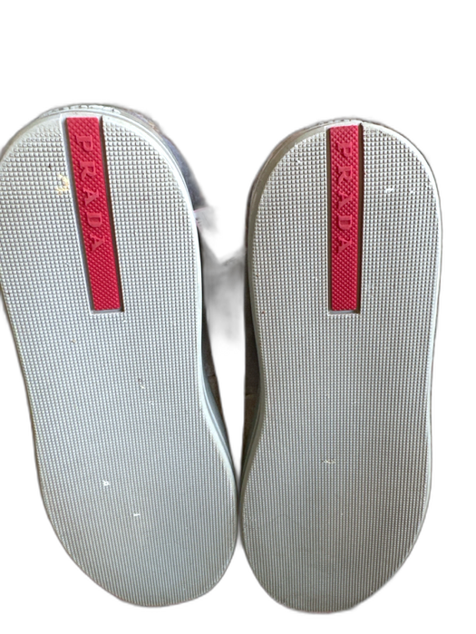 Prada Shoe Size 37.5 Gray Suede Faux Fur Lining Velcro Rubber Sole Boots Gray / 37.5