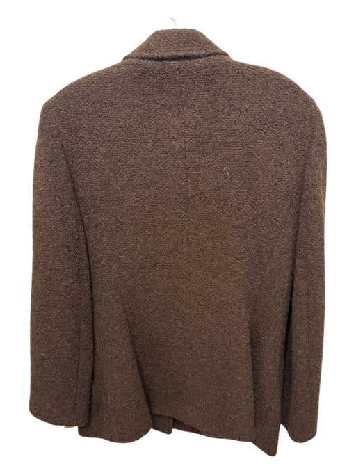 Lafayette Size 10 Brown Alpaca Blend Button Down Blazer Jacket Brown / 10