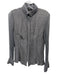 Akris Size 8 Gray Silk Micropleat Crinkle Long Sleeve Blouse Top Gray / 8