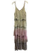 Gold & Silver Size T2 Yellow, Pink & Brown Rayon & Cotton Tiered Printed Dress Yellow, Pink & Brown / T2
