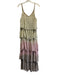 Gold & Silver Size T2 Yellow, Pink & Brown Rayon & Cotton Tiered Printed Dress Yellow, Pink & Brown / T2
