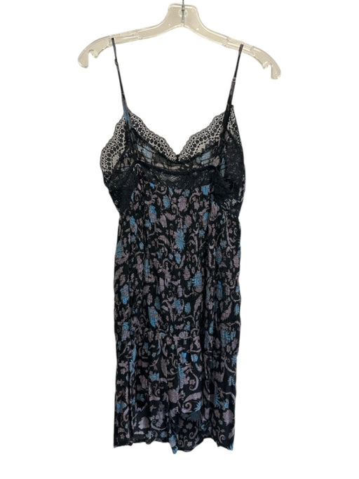 Intimately Free People Size S Black, Purple & Blue No Fabric Tag Mini Dress Black, Purple & Blue / S