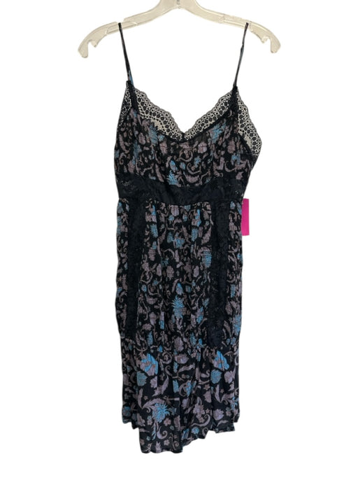 Intimately Free People Size S Black, Purple & Blue No Fabric Tag Mini Dress Black, Purple & Blue / S