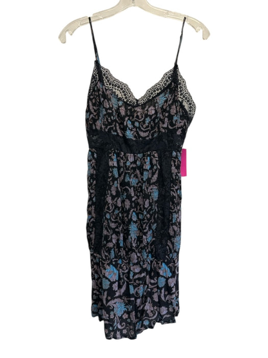Intimately Free People Size S Black, Purple & Blue No Fabric Tag Mini Dress Black, Purple & Blue / S