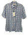 Barbour NWT Size M Blue & White Cotton Plaid Buttons Men's Short Sleeve Blue & White / M