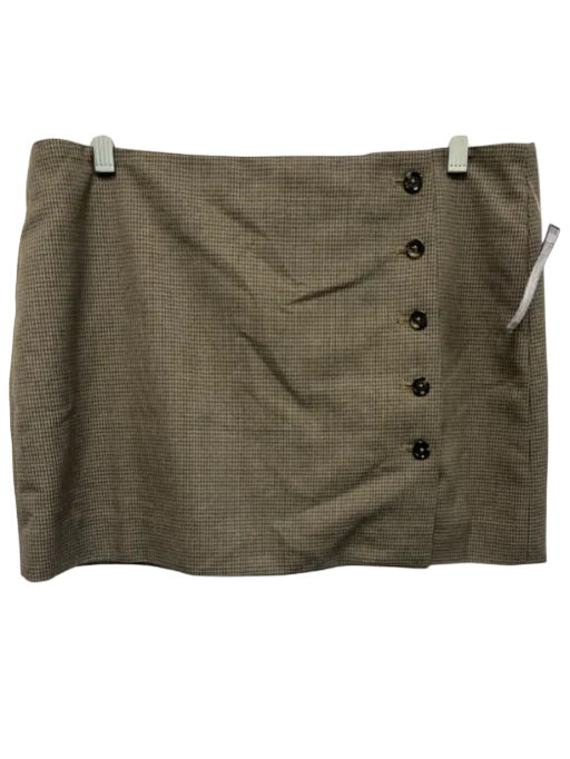 Mango Size Medium Brown, Blue, Beige Button Detail Houndstooth Mini Skirt Brown, Blue, Beige / Medium