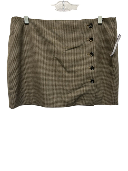 Mango Size Medium Brown, Blue, Beige Button Detail Houndstooth Mini Skirt Brown, Blue, Beige / Medium