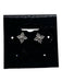 Silver & Clear Metal Cubic Zirconia Floral Post Back Four Petal Earrings Silver & Clear