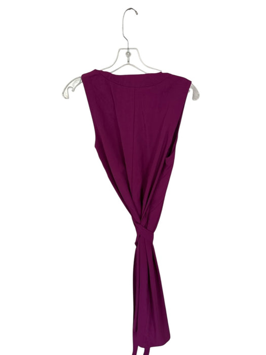 Everlane Size 6 Purple Triacetate Sleeveless Wrap Plunge Neck Mini Dress Purple / 6