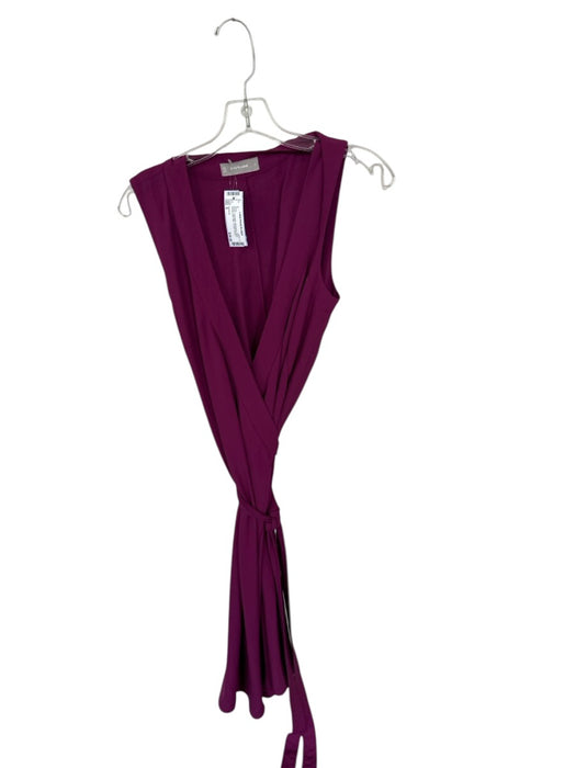 Everlane Size 6 Purple Triacetate Sleeveless Wrap Plunge Neck Mini Dress Purple / 6