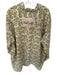 Jaded Gypsy Size L/XL Taupe & Yellow Cotton Long Sleeve Flowers Raw Hem Top Taupe & Yellow / L/XL