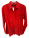 Lafayette 148 Size P Red Cotton Blend Long Sleeve Solid Button Down Top Red / P