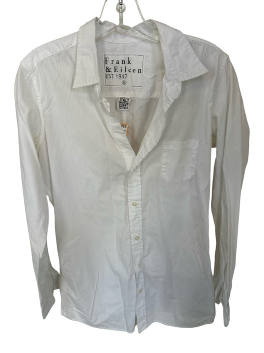 Frank & Eileen Size M White Cotton Long Sleeve Button Down Long Top White / M