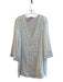 La Blanca Size M White Cotton V Neck 3/4 Sleeve Semi Sheer Lace Detail Coverup White / M