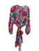 Trina Turk Size Est M/L White Viscose & Silk Floral High Neck Long Sleeve Dress White / Est M/L