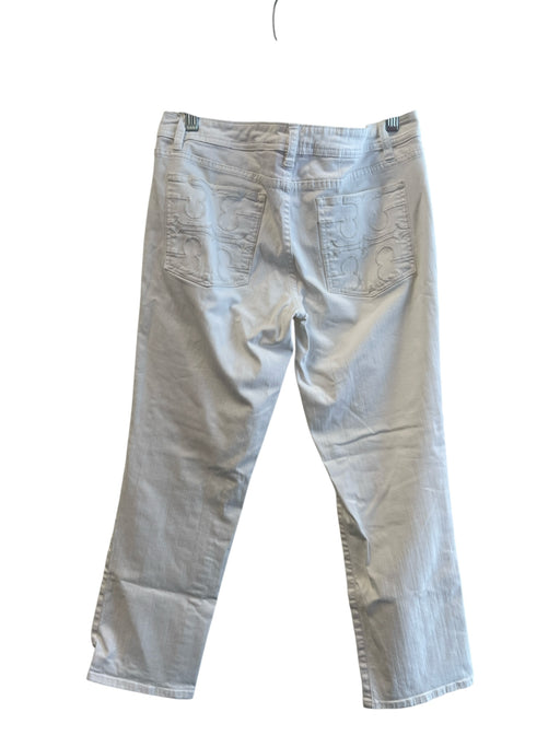 Tory Burch Size 31 White Cotton Mid Rise 5 Pocket Straight Jeans White / 31