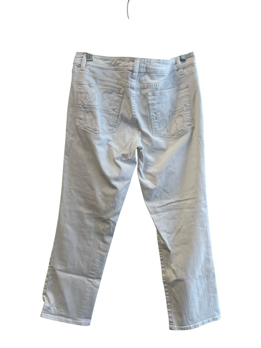 Tory Burch Size 31 White Cotton Mid Rise 5 Pocket Straight Jeans White / 31