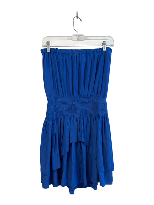 Ramy Brook Size S Navy Polyester Sleeveless Above Knee Ruffle Detail Dress Navy / S